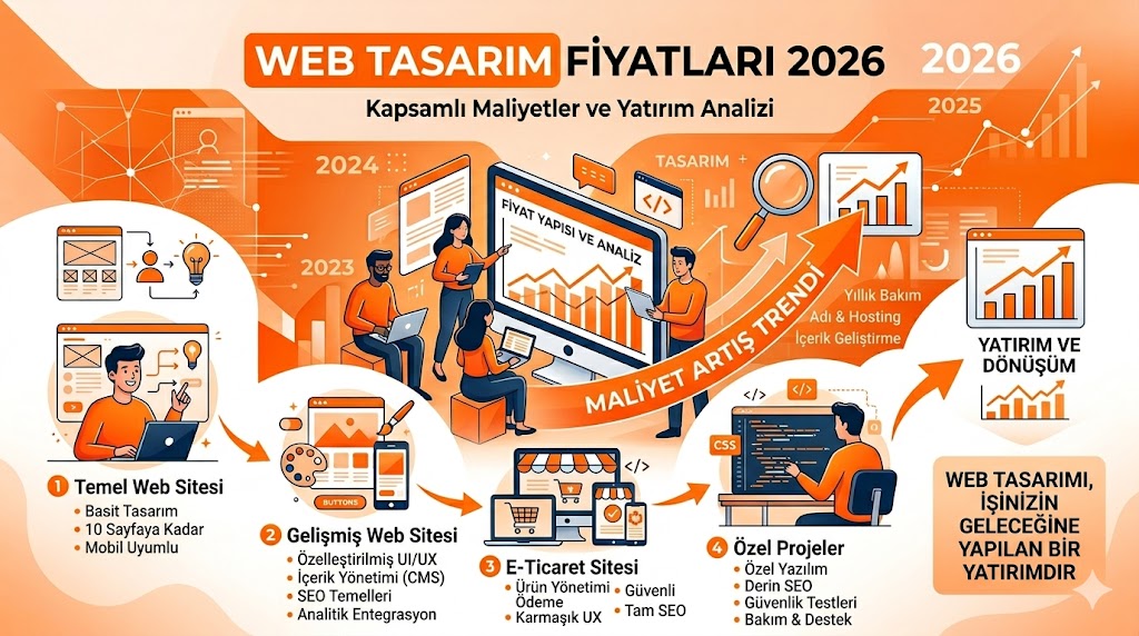 Web tasarım fiyatları 2026 maliyet faktörleri