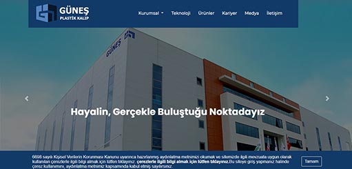 Güneş Plastik Web sitesi Tasarımı  için TTR Bilişim' i Tercih Etti . 