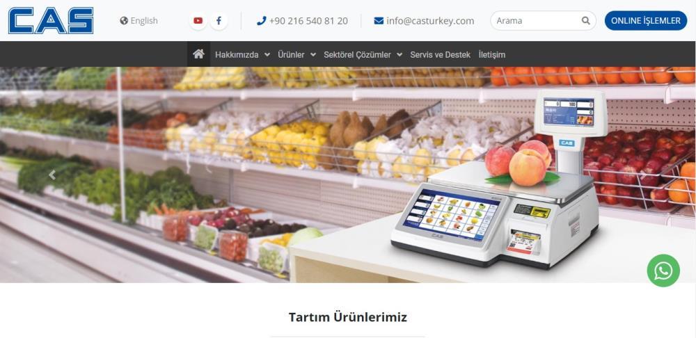 CAS Terazi Web sitesi Tasarımı  için TTR Bilişim' i Tercih Etti . 