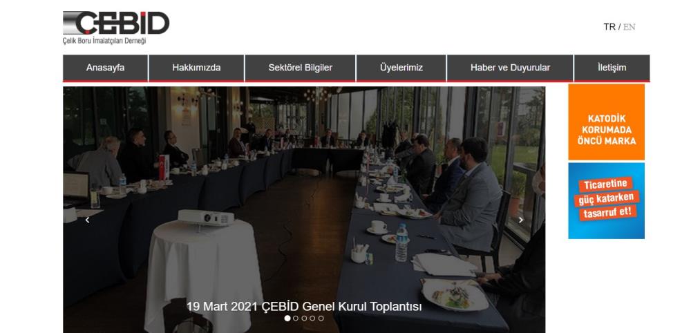 ÇEBİD | Çelik Boru Web sitesi Tasarımı  için TTR Bilişim' i Tercih Etti . 