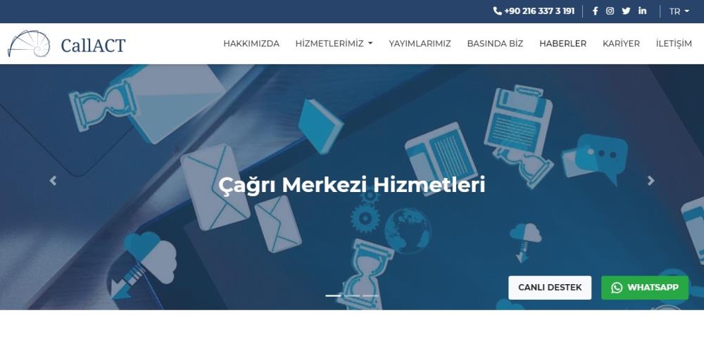 CallACT Web sitesi Tasarımı  için TTR Bilişim' i Tercih Etti . 