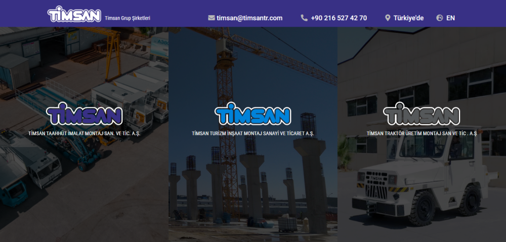 Timsan Grup Şirketleri web sitesi bakım ve editörlük hizmetleri