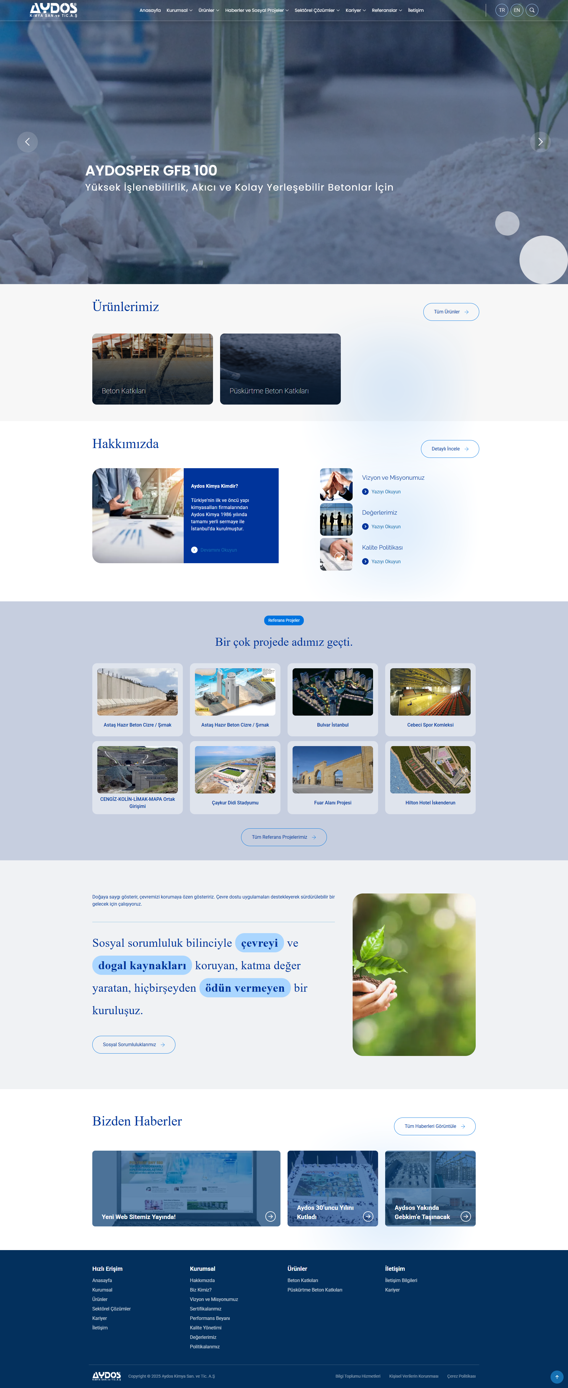 Aydos Kimya  web sitesi ekran görüntüsü