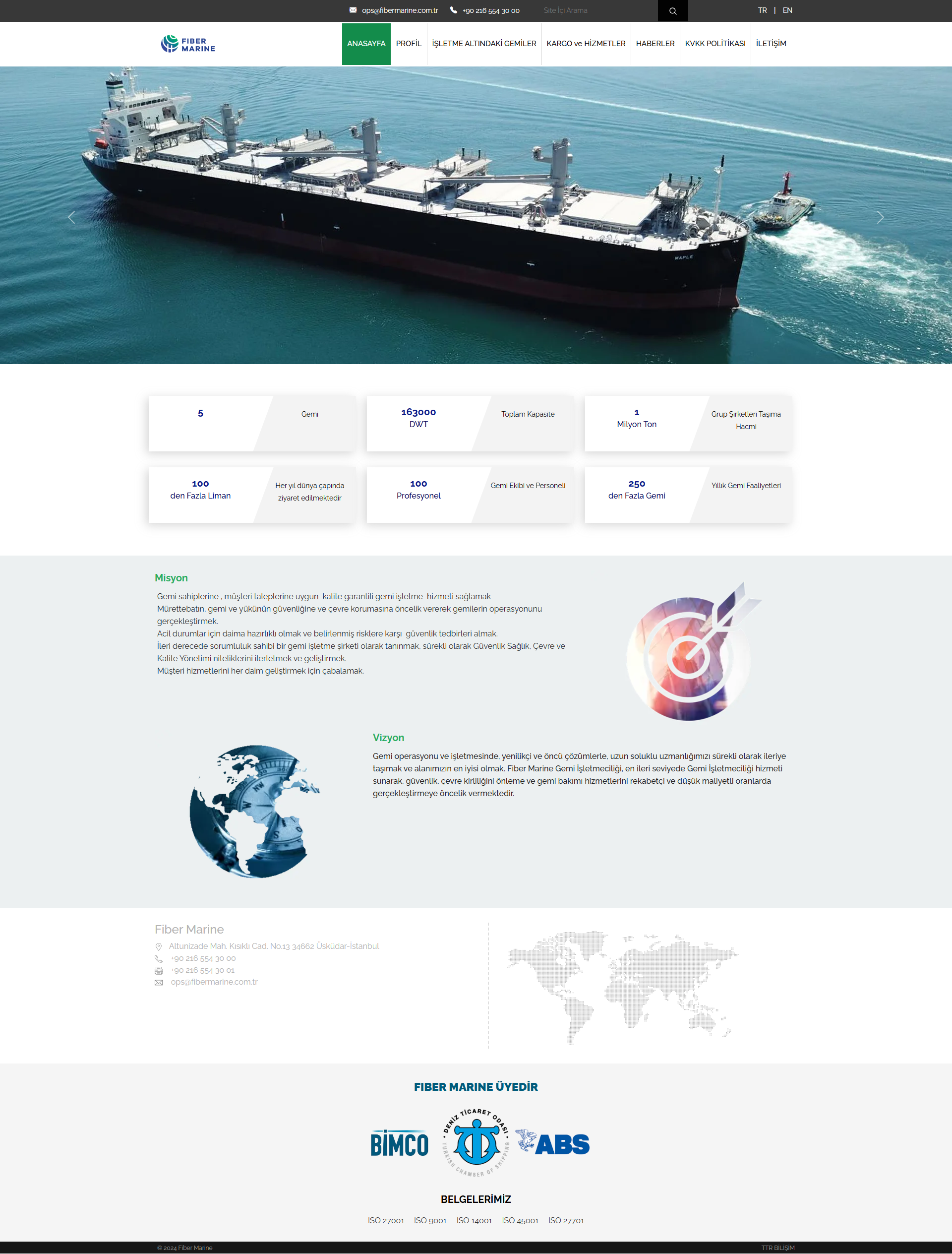 Fiber Marine web sitesi ekran görüntüsü