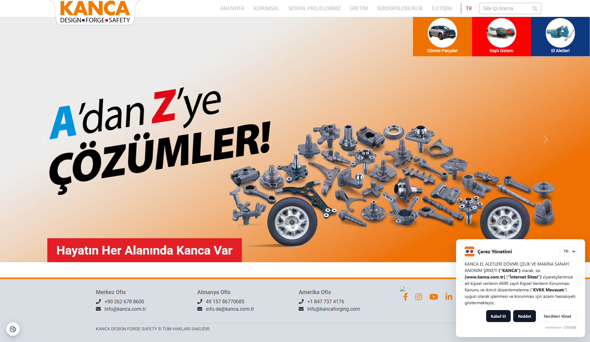 Kanca web sitesi ekran görüntüsü