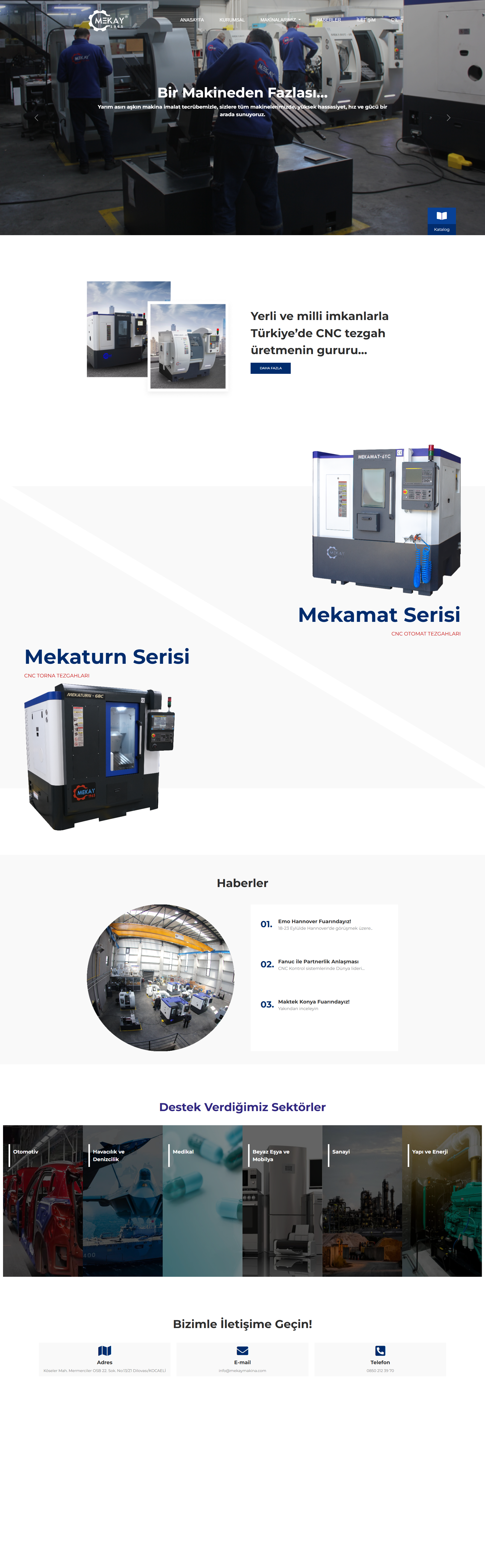 Mekay Makina web sitesi ekran görüntüsü